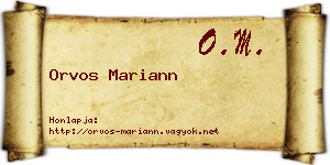Orvos Mariann névjegykártya